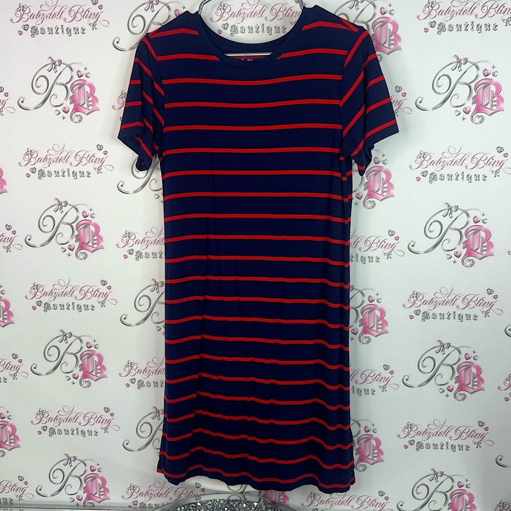 BCBGeneration dress nautical sailor stripes Navy and Red Striped Top